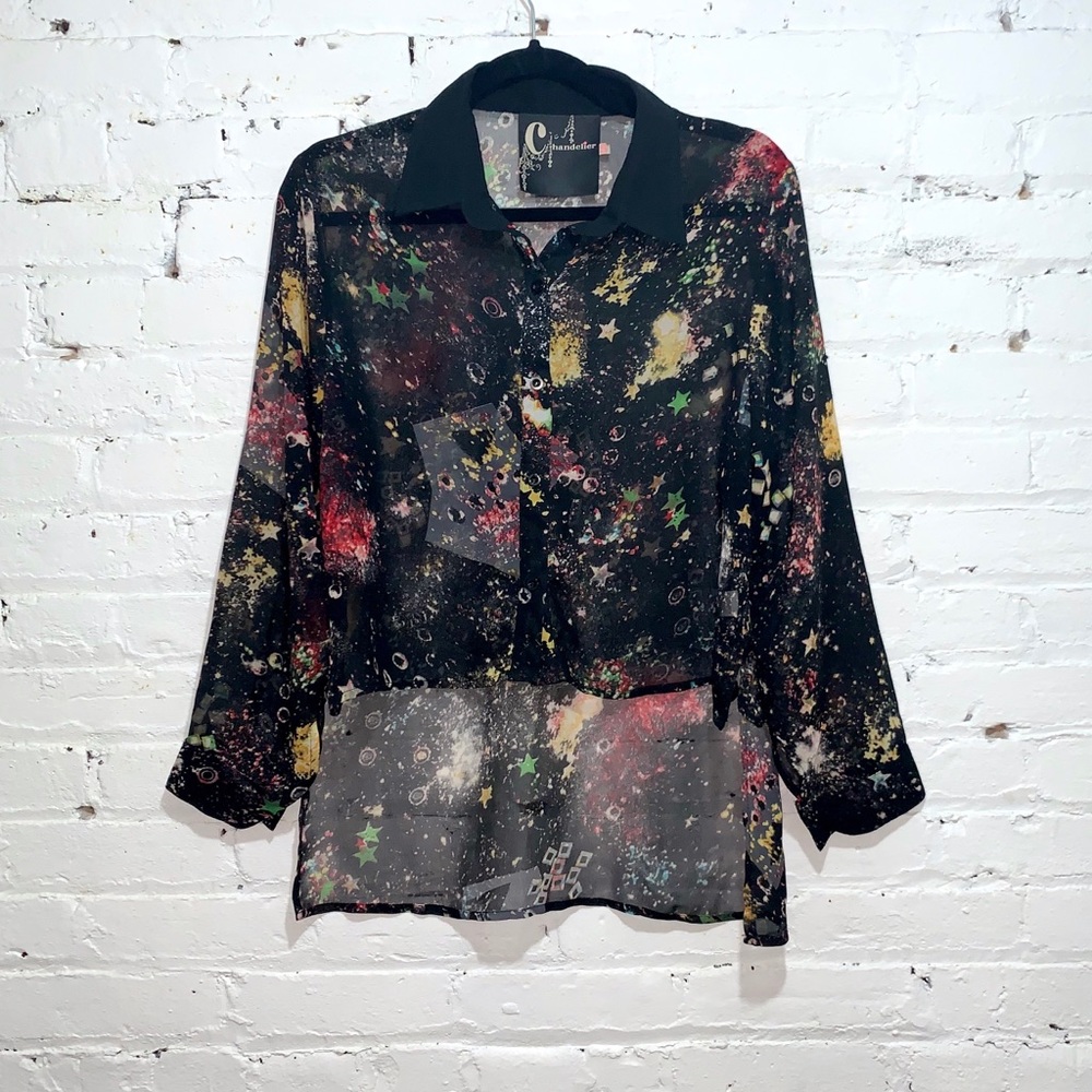 💫 Black sheer blouse